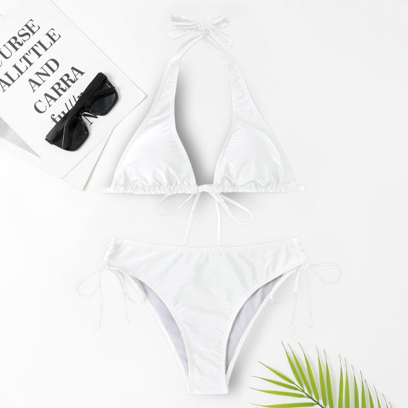 Dame Triangel-Bikini med justerbare stropper og snørrelsesdetaljer Stilla
