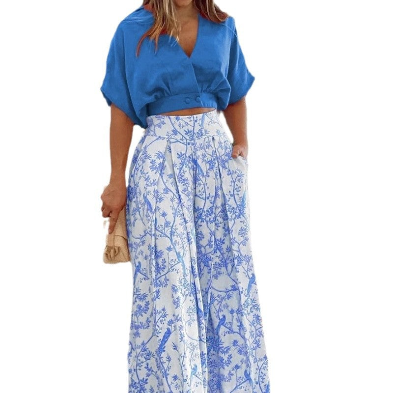 Dame elegant og luftig Culotte med blomster mønster Stiila