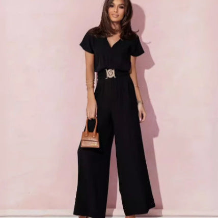 Dame Elegant Jumpsuit med Bælte Detalje Stilla