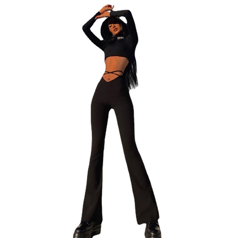 Dame flare jumpsuit med åben rygudskæring og moderne bandeau Stilla