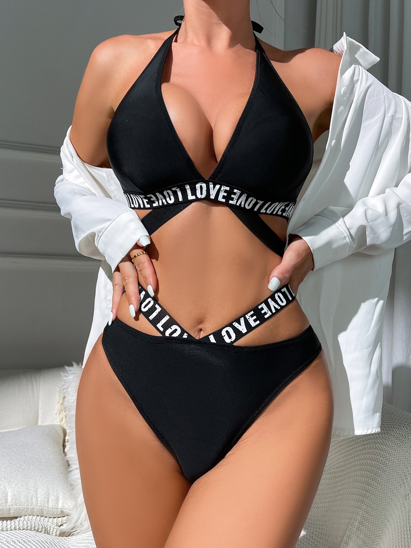 Dame Sportslig Cutout Bikini Sæt Stilla