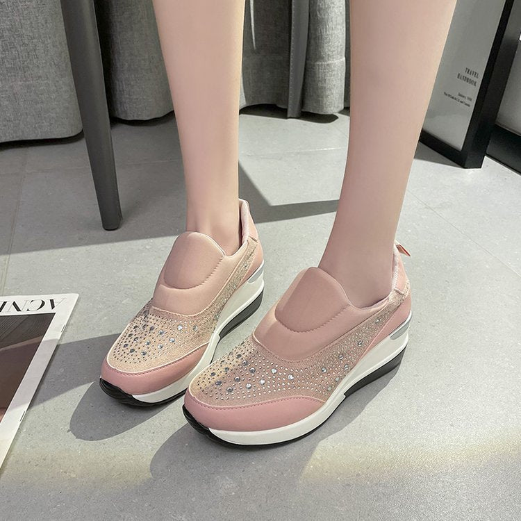 Dame Åndbare Slip-On Sneakers med Rhinsten Stilla