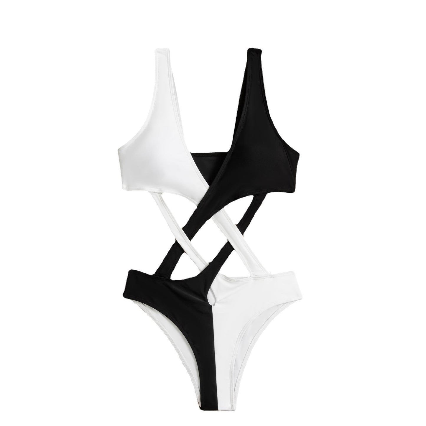 Dame Eintøj Badedragt med spændende Criss-Cross-design og dyb V-udskæring Stilla