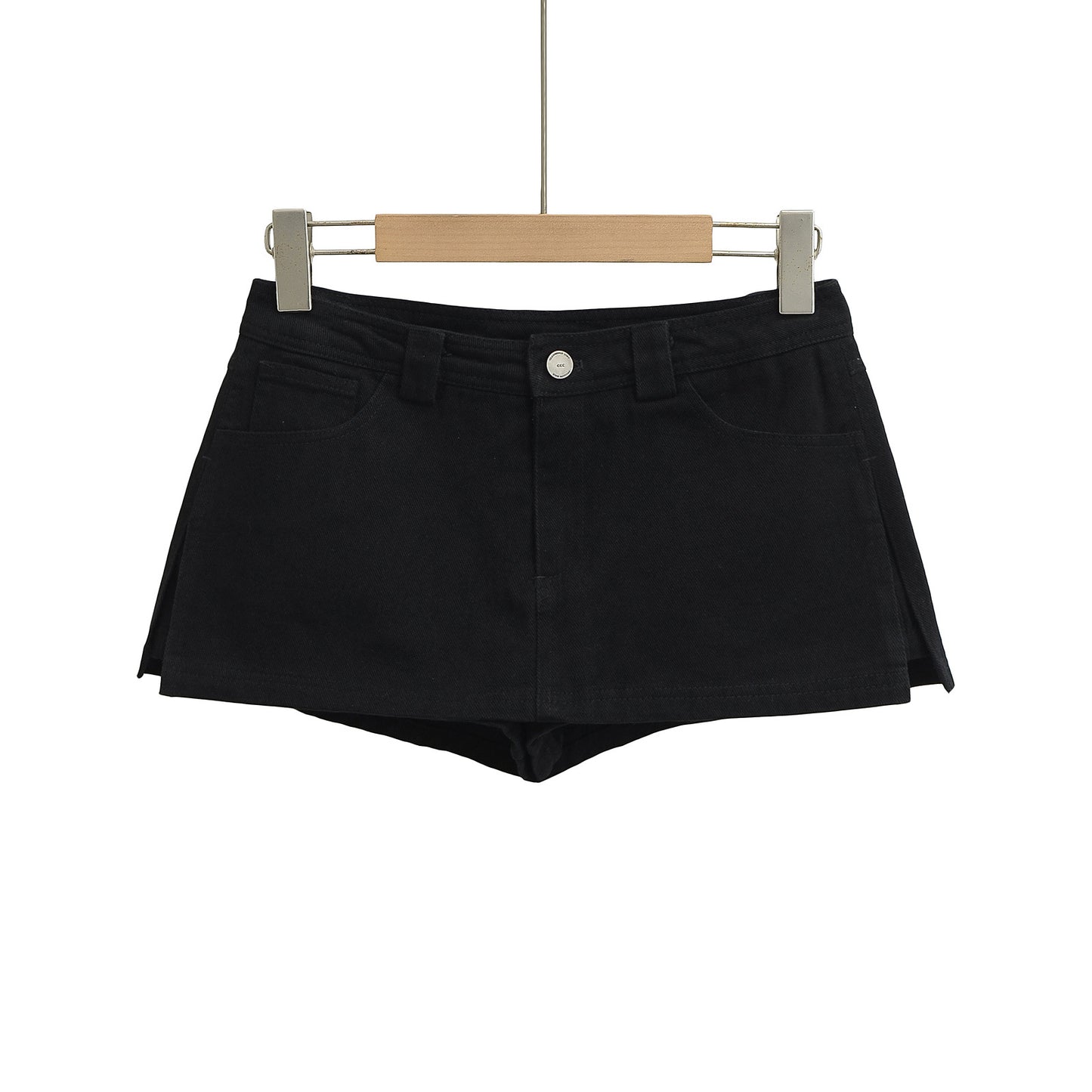 Dame Denim Minikjole med svingende kant og raffineret knapliste Stilla