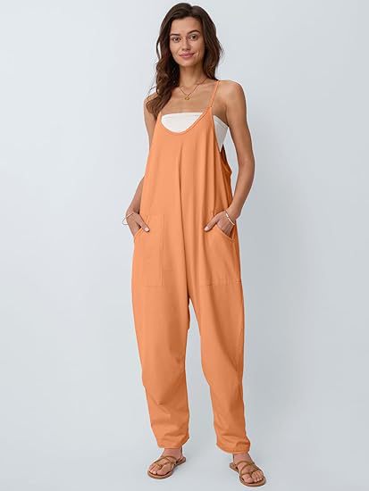 Dame afslappet jumpsuit med praktiske lommer og justerbare stropper Stilla