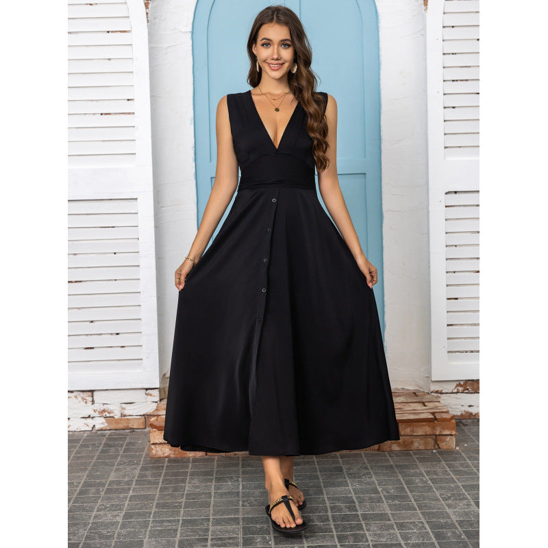 Dame Elegant Bred Ben Overall med Dybt V-Udskæring Stilla