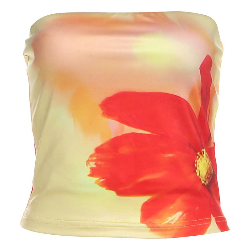 Dame Bandeau Top med florale designs Stilla