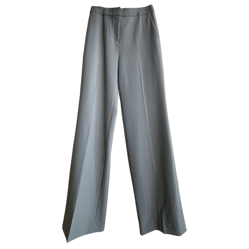 Dame elegant bluse med pufærmer og smalle jakkesætsbukser Stilla