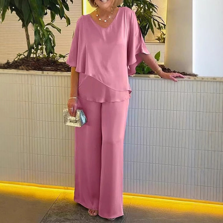 Dame jumpsuit med elegant lagdeling og generøs pasform Stilla