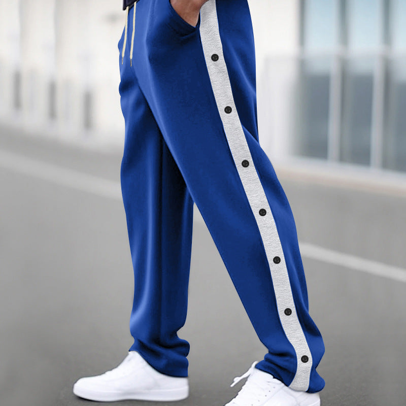 Herrer sporty joggingbukser med sidelommen trykknapper Stilla