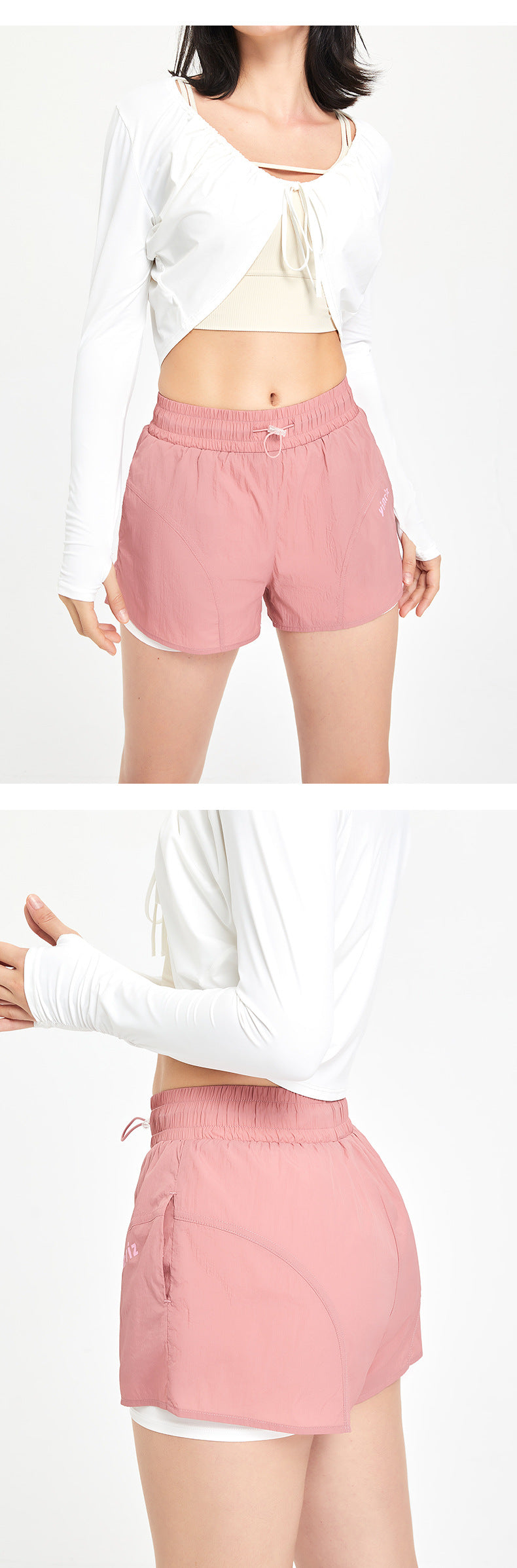 Stilla | Talje Snøre Sport Shorts Kvinders Anti Exposure Trænings Fitness Løb Yoga Bukser
