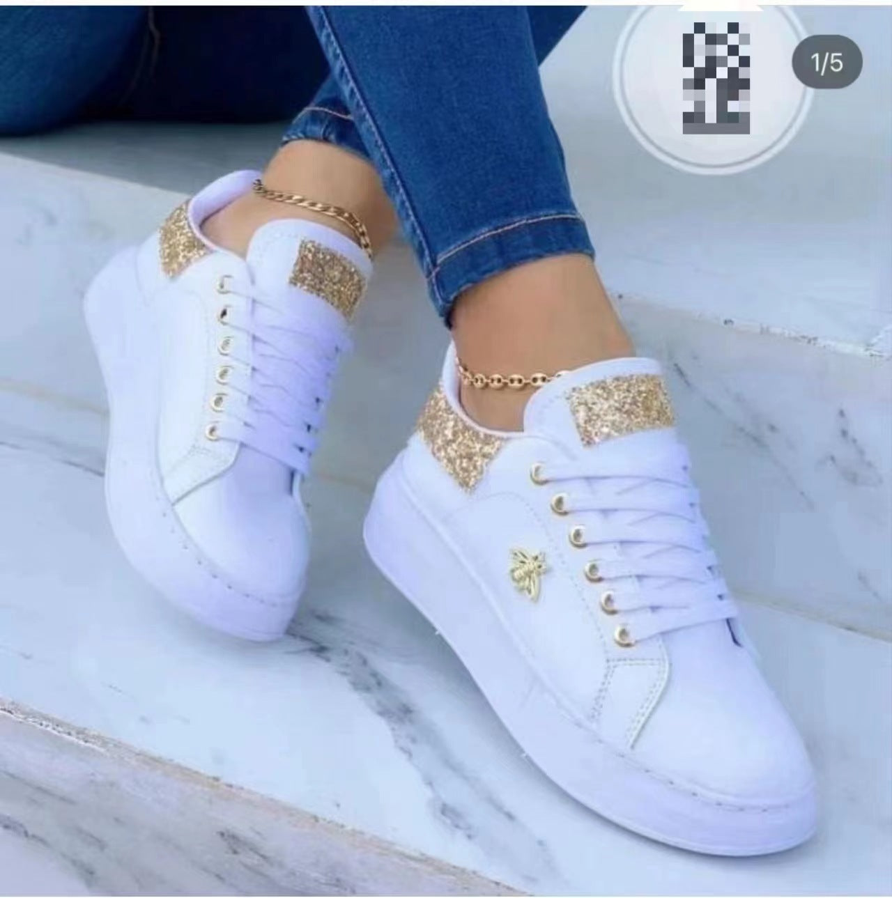 Dame Sneakers med glitrende accenter og moderne design Stilla