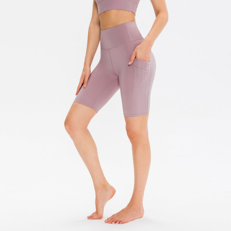 Dame Højskåret Sport-Cykelshorts med praktiske sidelommer og elastisk talje Stilla