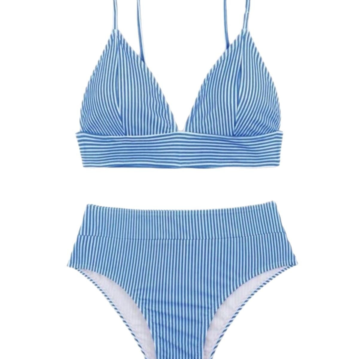 Kvinder stribet høj taljet bikini sæt Stilla