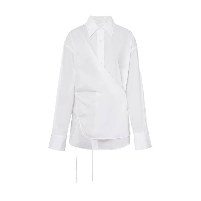 Dame afslappet skjorte med asymmetrisk snit og elegante detaljer Stilla