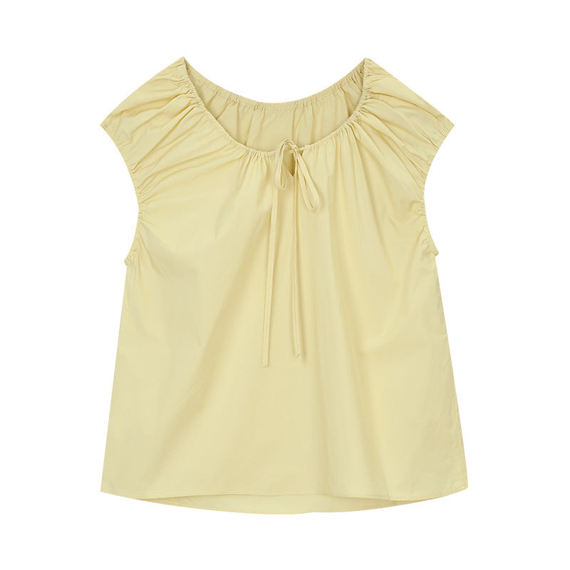 Dame elegant bluse med draperinger Stilla