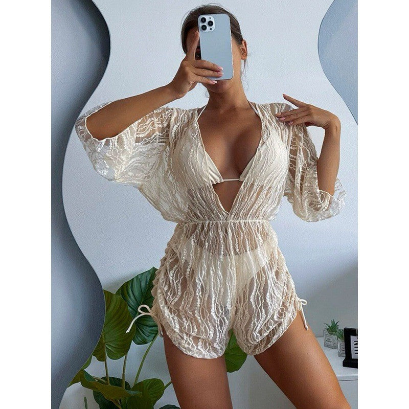Femme Gennemsigtig Strand-Overtræk Jumpsuit Stilla