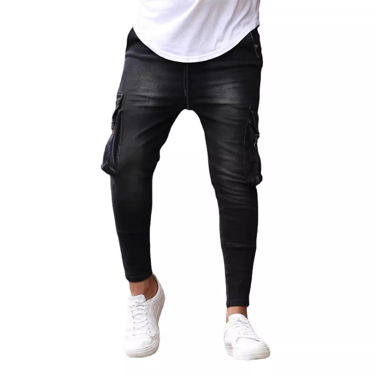 Herre Cargo Jeans med praktiske lommer og smal pasform Stilla
