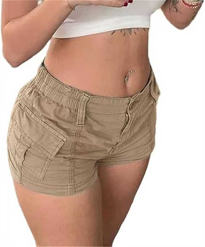 Dame Korte Cargo-Shorts med elastisk taljebånd og praktiske lommer Stilla