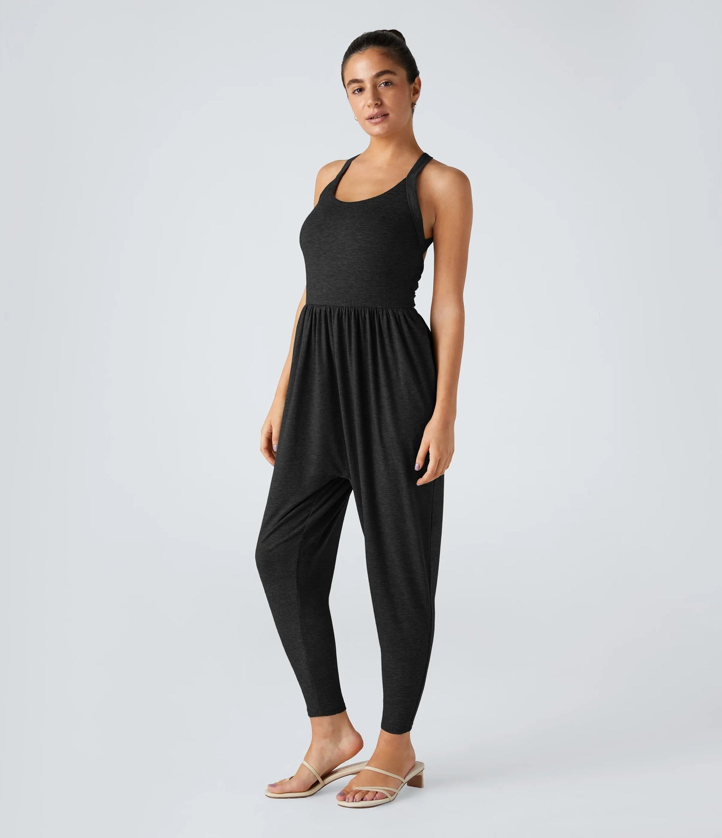Dame livlig jumpsuit med lommer og bred pasform Stilla