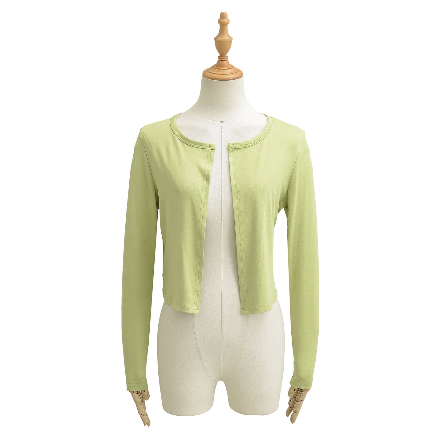 Dames afslappet longsleeve-jakke lavet af blødt svedmateriale med elegant rund halsudskæring Stilla