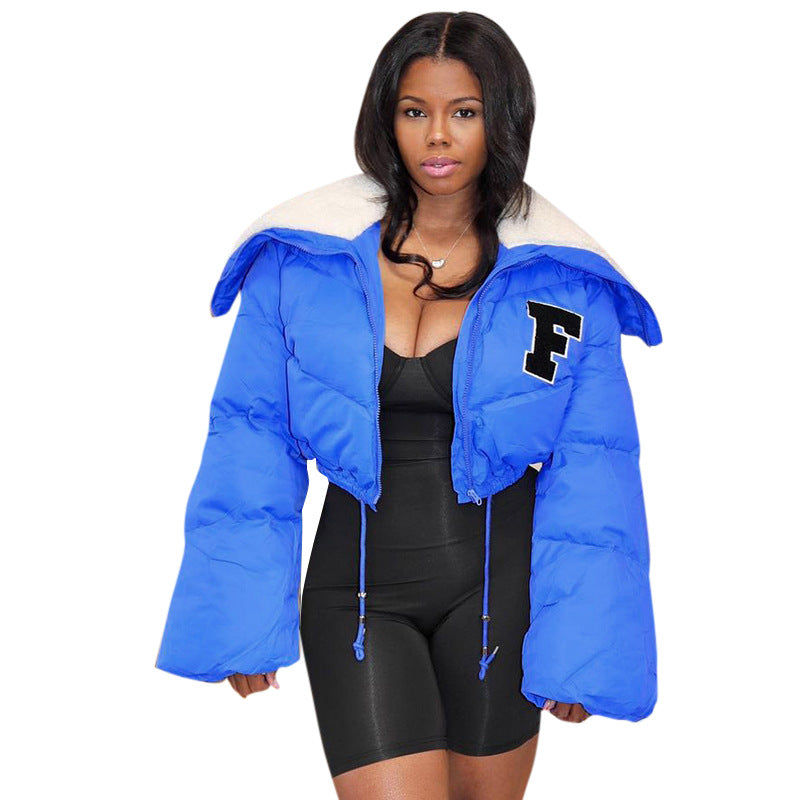 Femme Cropped Fleece-foret Puffer Jakke Stilla