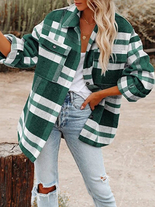 Dameternetternet Flanneljakke i lagdelt look Stilla