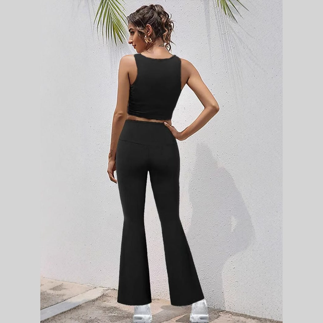 Dame Sporty Crop-Top med løstsiddende leggings Stilla