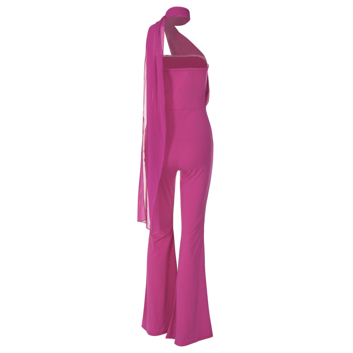 Dame Elegant Jumpsuit med asymmetrisk halterdesign og flydende split Stilla