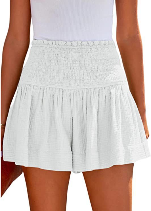 Dame luftige shorts med elastisk bund og voluminøs skørt effekt Stilla