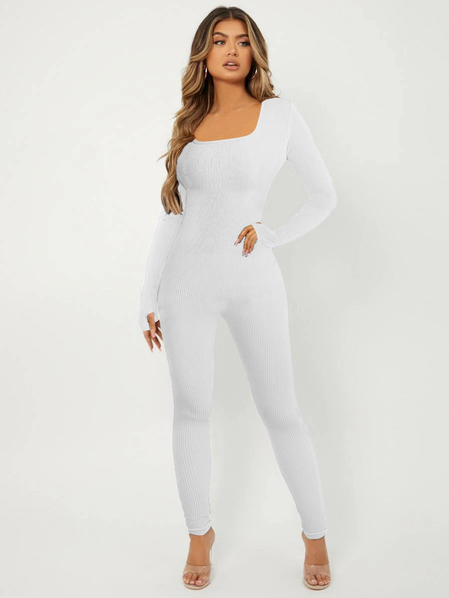 Dame jumpsuit med lange ærmer og struktureret design Stilla