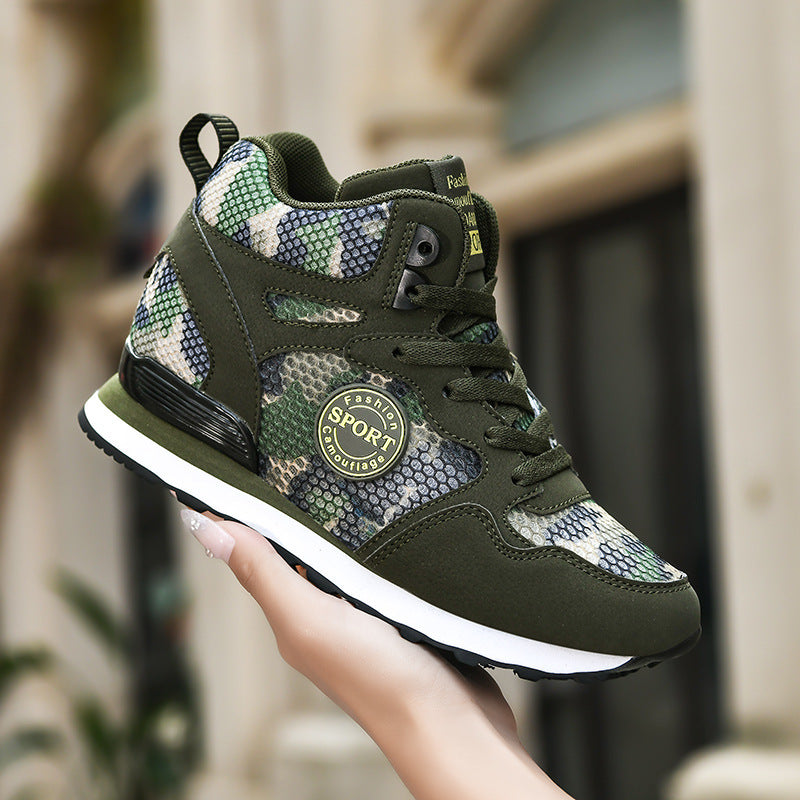Herrer Taktisk Camouflage High-Top Sneakers Stilla