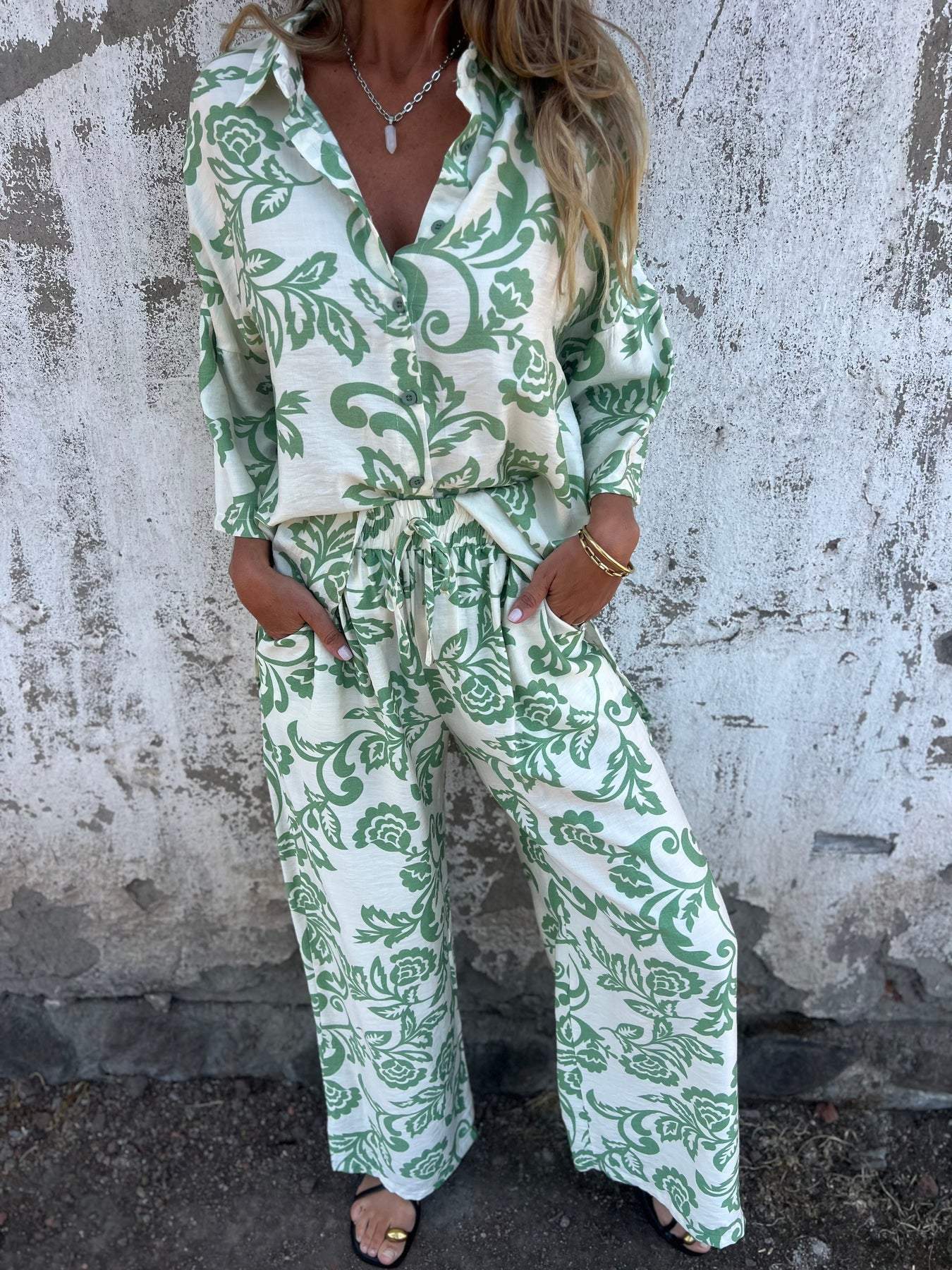 Dame Let sommer-jumpsuit med blomster mønster Stilla