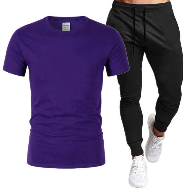 Herrer sporty træningssæt med t-shirt og joggebukser Stilla
