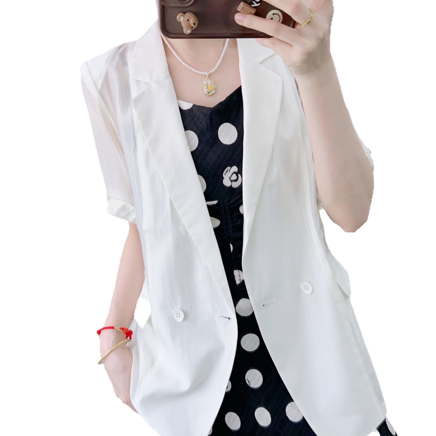 Dame Elegant Blazer med lette, luftige ærmer og funktionelle lommer Stilla