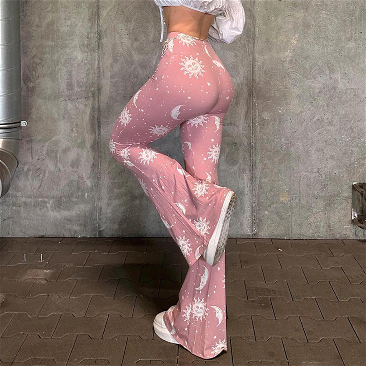 Damer Leggings med sol- og månemotiv Stilla