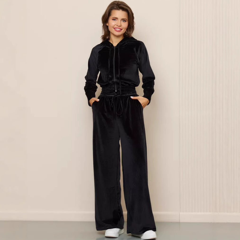 Stilla | Cozy Silver Fox Velvet Hoodie Snor Bukser Sæt
