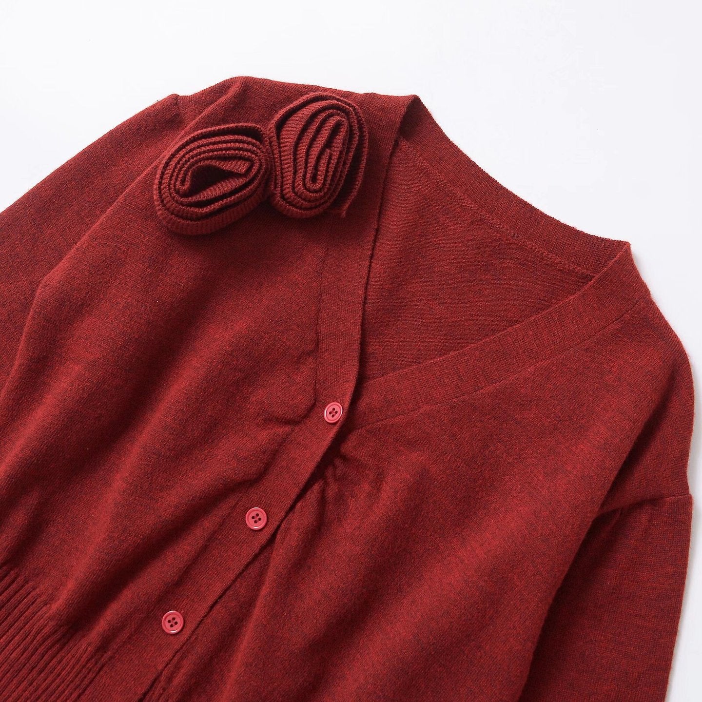 Dame Elegant Kort Cardigan med Blomster-Accenter Stilla
