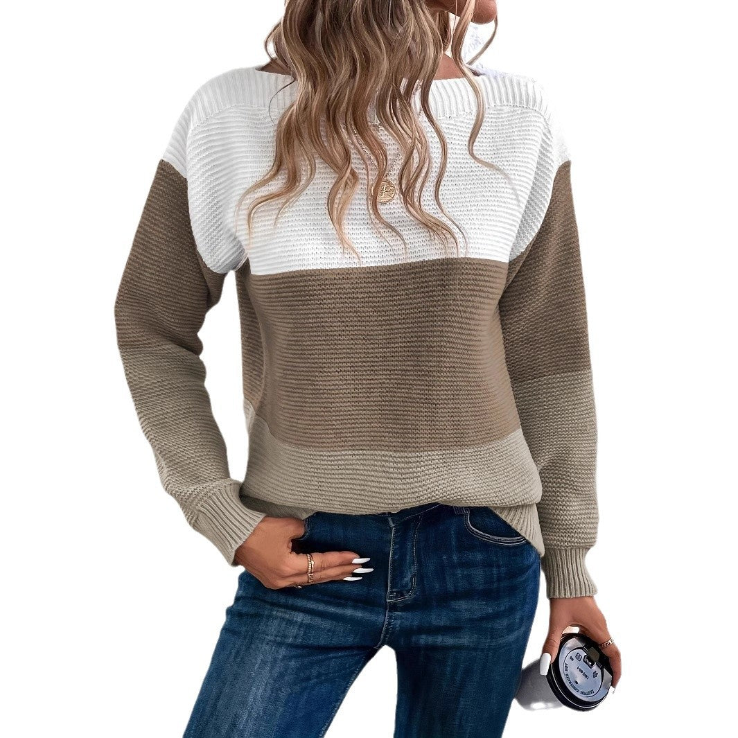 Femme Farveblok Strikpullover Stilla