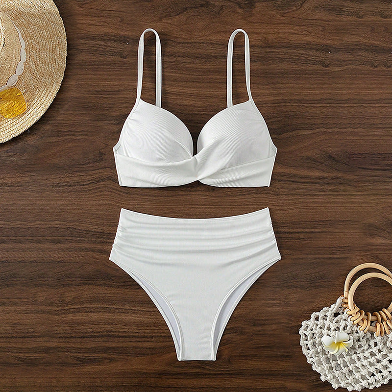 Damer Høj talje bikini sæt med elegant omslagssnit og polstrede kopper Stilla
