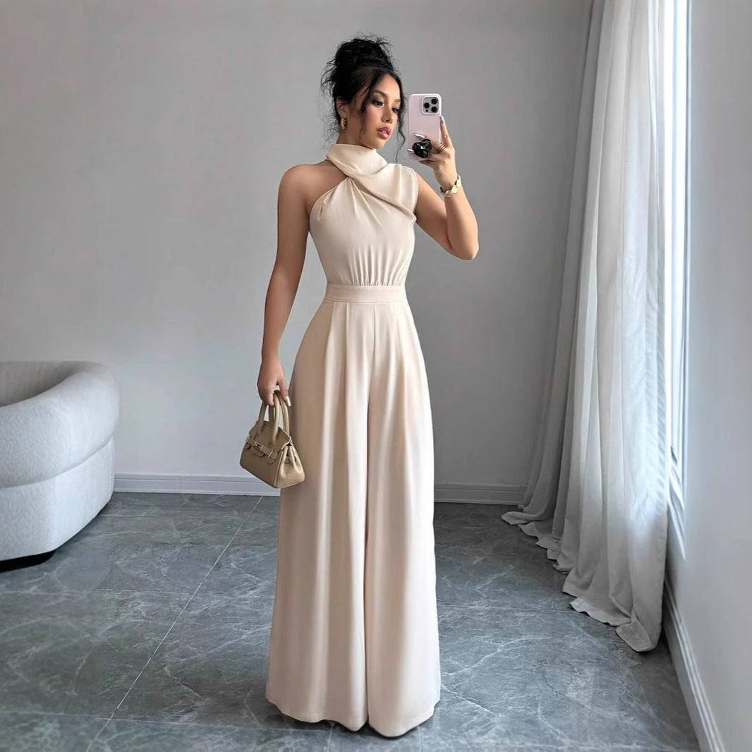 Dame Højkrave Bredbenet Jumpsuit Stilla