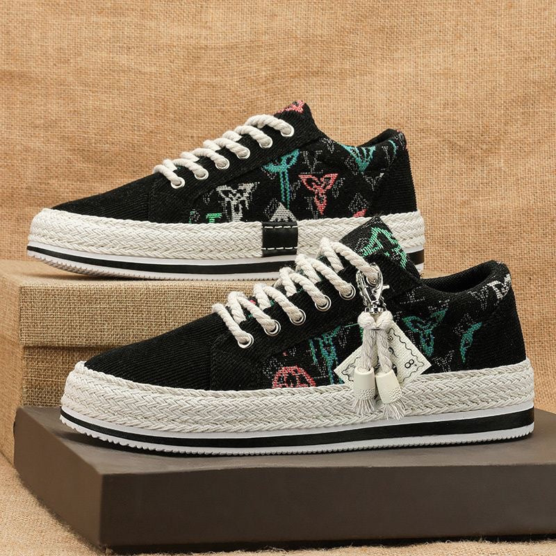Dame Fritid Espadrille Sneakers med dekorativt Charm-detalje Stilla