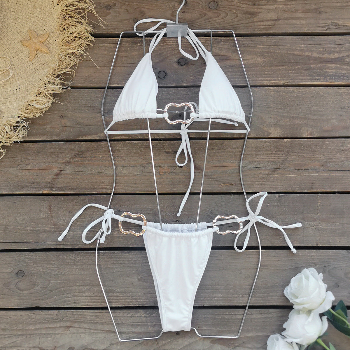 Dame Bikini-sæt med stilfulde metalaccenter og justerbare bånd Stilla