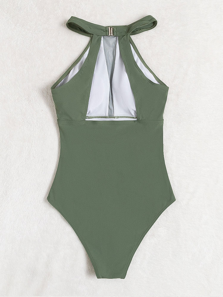 Dame Sporty Én-delt Badedragt med transparente indlæg og midnatskrave Stilla