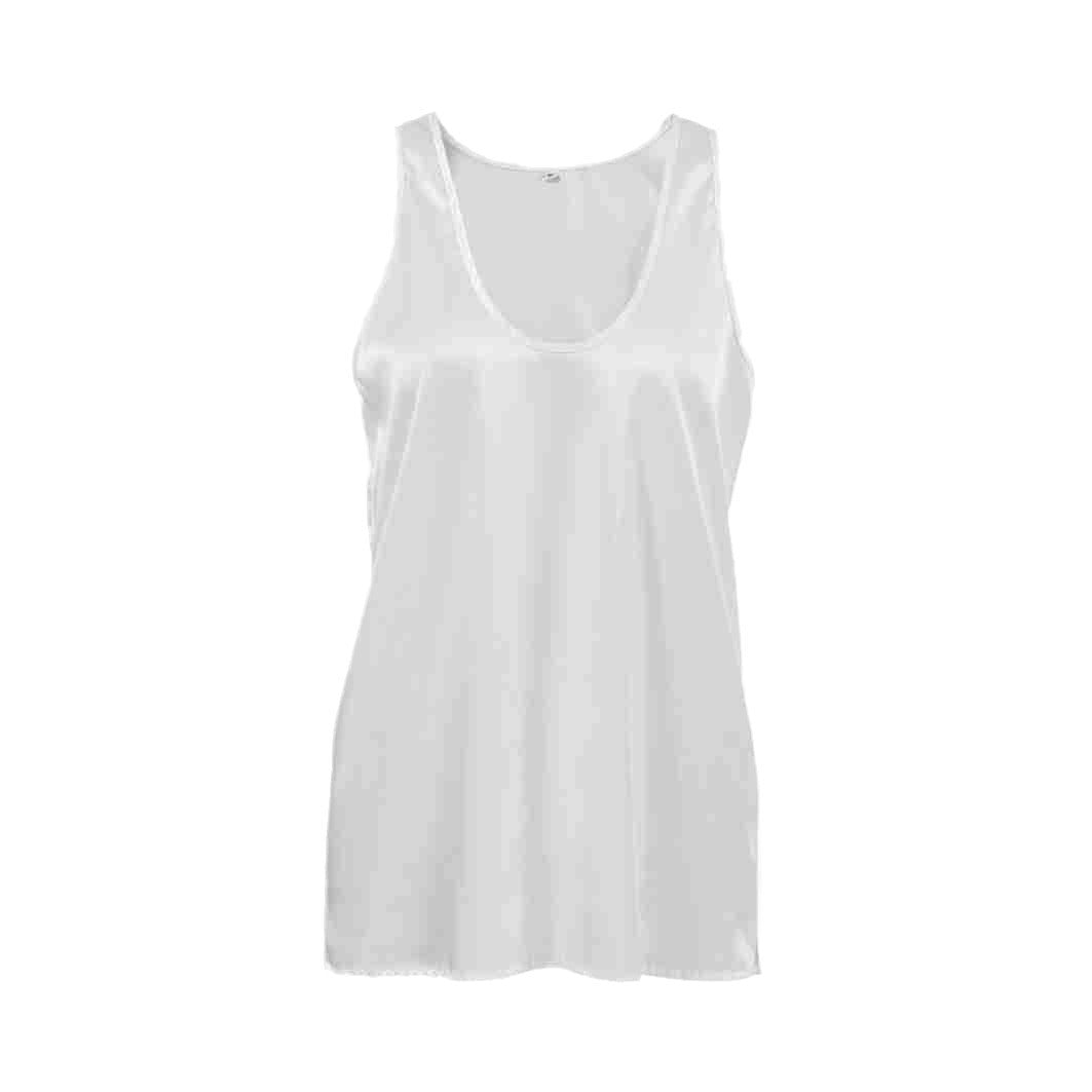 Dame Luxus Satin Top med dyb V-hals Stilla