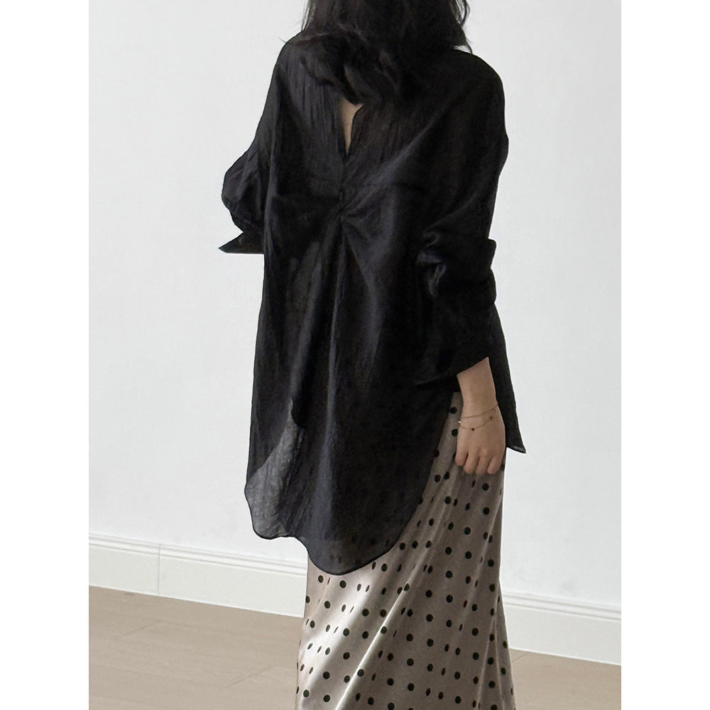 Dame afslappet silke blouse med skjult lukning Stilla