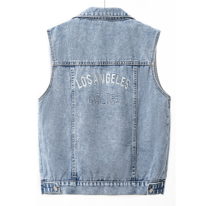 Dame afslappet denimvest med frynser og praktiske lommer Stilla