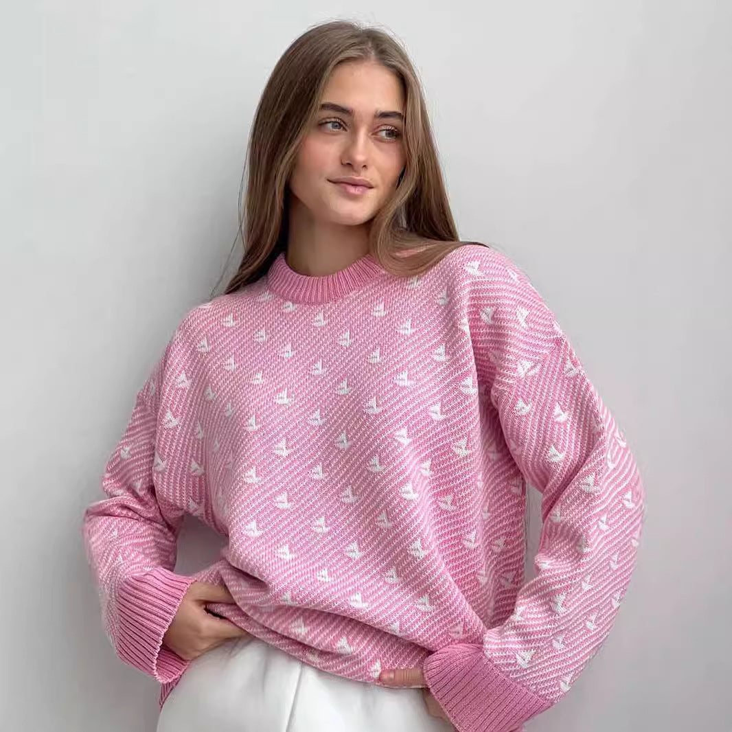 Femme mønstret Pullover Sweater Stilla