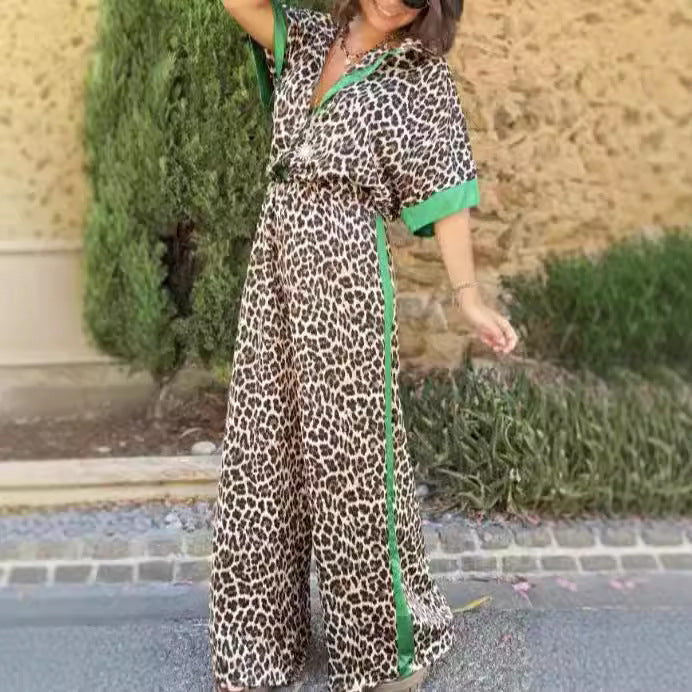 Dame Trendy Sommer-Jumpsuit med leopardmønster Stiila
