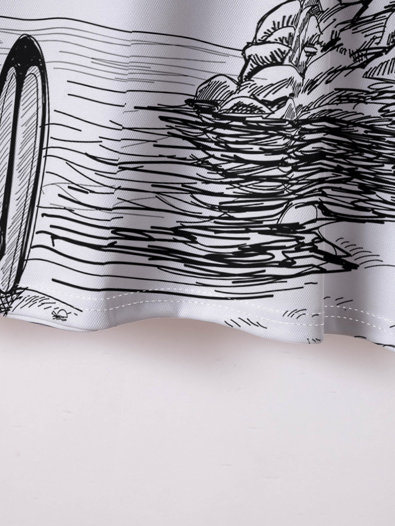 Herre polo shirt med kreativt surfer- og palmemotiv Stilla